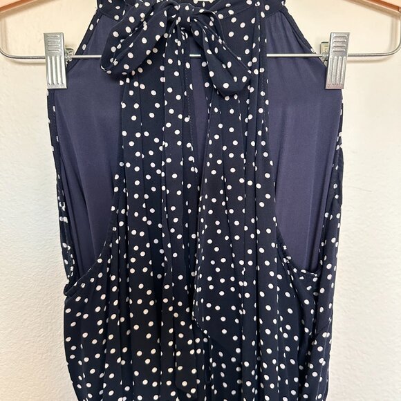 Halter Neck Navy Blue Long Maxi Dress Size L US - Picture 5 of 6